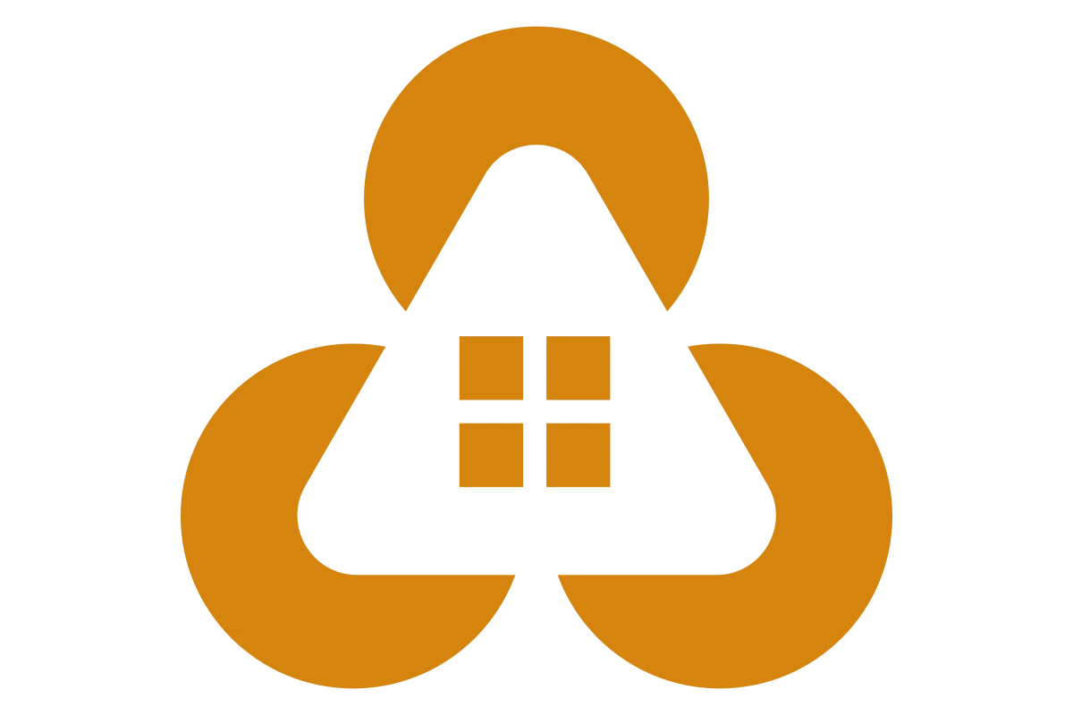 Modern Construction Icon with Geometric Shapes