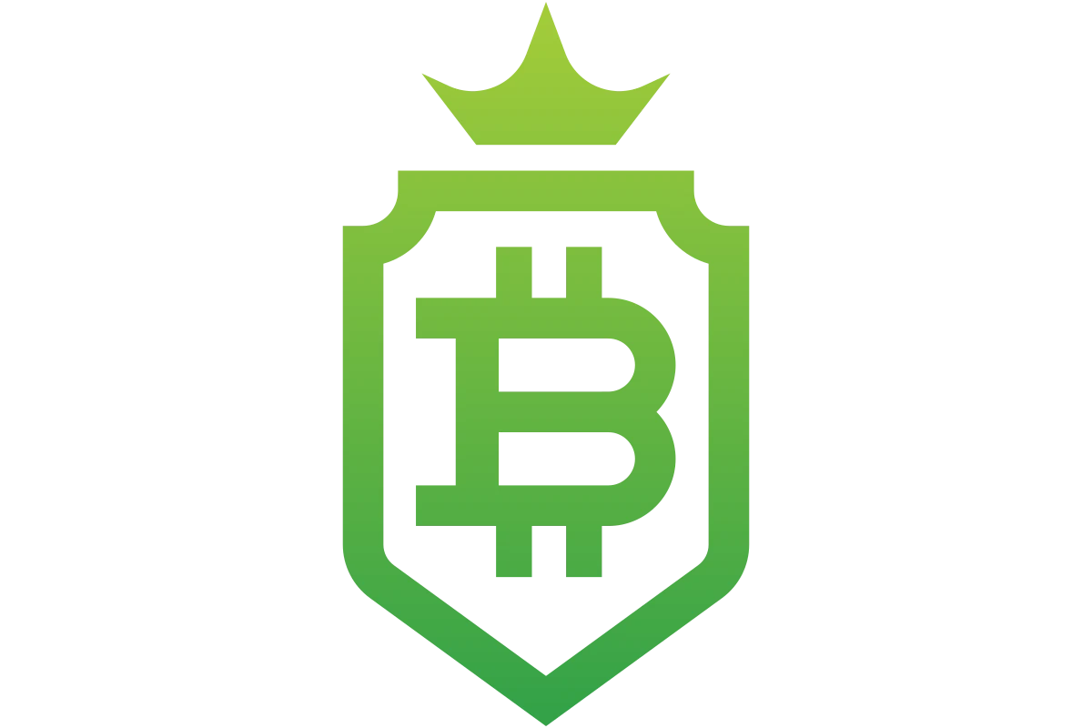 Secure Bitcoin Financial Advisor Logo with Crown and Shield